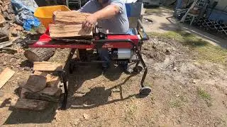 EARTHQUAKE 5-TON ELECTRIC LOG SPLITTER: FIRST SPLITS!