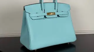 Обзор сумки Hermes Birkin 25 Epsom Colour Celeste GHW