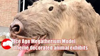 Ice Age Animatronic Megatherium Model - Prehistoric Animal