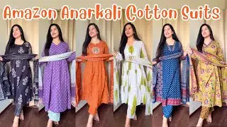 Amazon Cotton Anarkali Kurta Set Haul || Amazon Festive Wear Kurta Set || Amzon Cotton Anarkali Suit