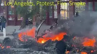 Los Angeles, Protest, Fire, Smoke