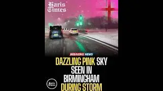 Dazzling pink sky seen in Birmingham during storm