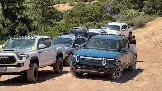We took the Rivian Offroading on 22” road tires