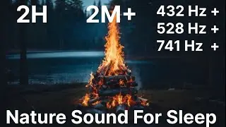 Cozy Fireplace & Water River Nature Sounds Morning Forest Birds 