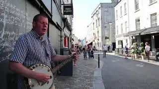 Robin Hey Busking in Galway Ireland - The Rose of Allendale