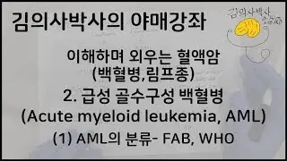 이해하며 외우는 혈액암 2.급성골수구성백혈병(AML) (1)AML의 분류-FAB, WHO [김의사박사의 야매강좌]