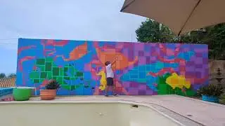 Danyol Le&oacute;n painting a mural start to finish - Part Of Your World