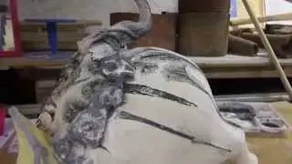 Applying lead glaze