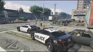 GRAND THEFT AUTO STORY MODE AND DRIVING TO THE POLICE STATION PARKING LOT 