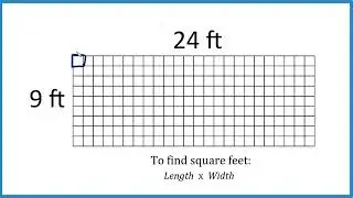 How many square feet are in a 9 ft by 24 ft area?