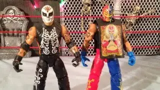 REY MYSTERIO WWE Elite 24 and 21 Action Figure Review and Stop Motion Animation