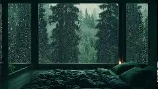 Rainy Forest Cabin 🌧️ A Cozy Glass Room with Relaxing Rain Ambience