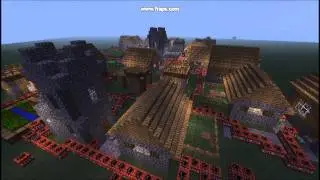 Destroying NPC village in Minecraft