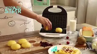 ST-9302H Hot sale Portable 2 Slice Waffle Maker Sandwich Maker with Pilot Lamp Thermal Control
