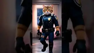 Sleeping Cat Surprise Transformation 😺✨ #cat #kitten #robotcat #cute #policecat
