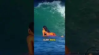 She actually SURFED this #shorts #funny #beach #surfing