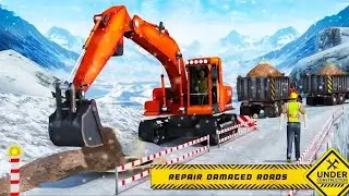 Offroad Snow Excavator Simulator 2020 | Crane JCB Construction Game Fun Gameplay | Hannu Games