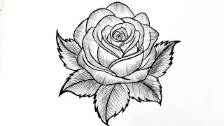 How to Draw a Rose | Easy Rose Drawing Tutorial for Beginners | Flower Drawing