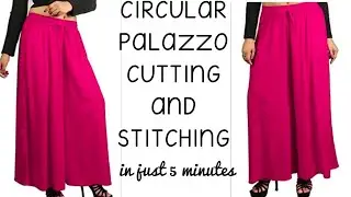 DIY : Umbrella Cut Full Gher Palazzo/ Long Divided Skirt Cutting and Stitching (hindi)