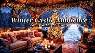 Winter Castle Ambience❄️ Snowy Night with Soft Piano