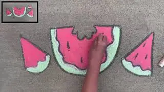 Easy To Draw Watermelon Chalk Art