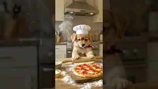 🍕🐶 Chef Dog&rsquo;s Pizza Magic! #petcooking #animalchef #pizzalovers #fuunydog #dogchef #shorts #viral