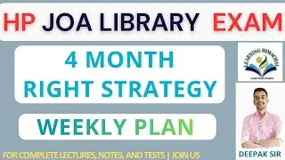 HP JOA Library | 4 Month Right Strategy | Weekly Detailed Plan | #hpjoa #hpexams