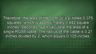 Conduit Fill Capacity Determining RG58 Cable Count