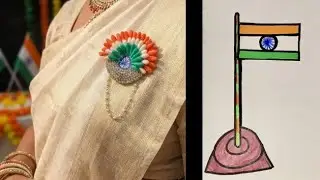 How To Make DIY Batch And Flag || Easy Step By Step Drawing Tutorial || Republic Day 
