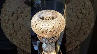 American Brilliant cut glass - Hob Star pattern Electrolier (table lamp) c.1915 #acga #cutglass
