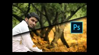 Photoshop tutorial background color change Autumn color effect
