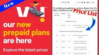 Vi New Prepaid Plan 2021 List // vodafone + idea new prepaid richarge plan !