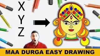 &ldquo;Maa Durga Drawing ✍️ Using XYZ | Easy Drawing | Step By Step 