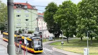 Einfahrt&Ausfahrt einer NET2012 Wg. 389 Als Li. 3 Ri. Rappenw&ouml;rth In der Hst. Tivoli in Karlsruhe