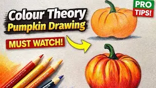 Pumpkin Colour Theory Drawing Step by Step | Prismacolor Pencil Art
