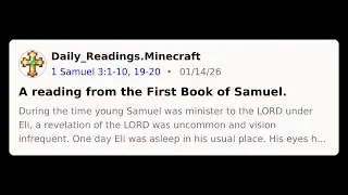 Reading I (January 14, 2026) 📖 1 Samuel 3:1-10, 19-20