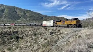 Drop It In The Slot! Union Pacific Manifest Palmdale Cutoff Mile Post 474 Mojave Subdivision! 4KHDR