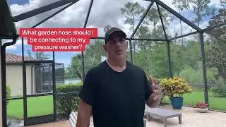 What garden hose should I connect to my pressure washer