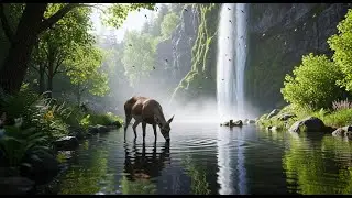 Peaceful River Water Sounds, Light Forest Birds, Calming Natural Ambience