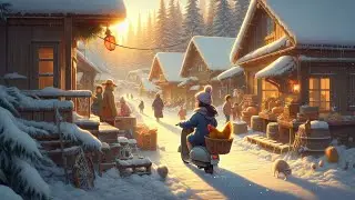 A Quiet Snowy Day | Ghibli Style Village Life||