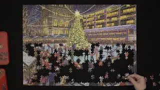 The Ice Rink Marcello Corti 1000 piece puzzle Christmas Falcon de Luxe no 11342