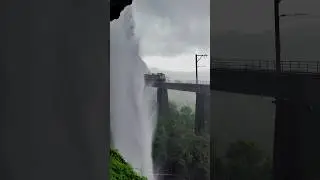 Indian Railway Crossing KP Waterfalls Bridge #waterfall #railway #bridge #lonavala #karjat #khopoli
