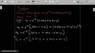 Problems - Finding the Analytic Function given u or v