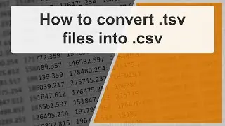 How to convert .tsv to .csv - Learn SQL with IMDB database -