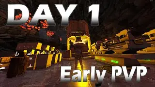 How We Claimed The BEST Base Location DAY 1 | EARLY GAME PVP | Ark Survival Evolved |