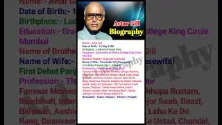 Avtar Gill Biography. #biography #bollywood #actor #villan #avtargill