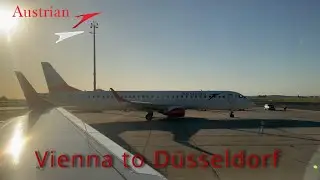 Austrian Airlines Vienna to D&uuml;sseldorf, Window View Highlights, Takeoff & Landing