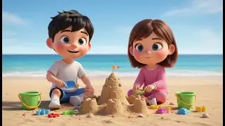 Happy Family Beach Picnic Story | Kids Playing, BBQ Fun & Family Moments