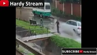 Hilarious stunt when running a wet road