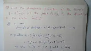 Vector Calculus (Directional Derivative/Problem#4)